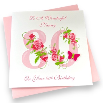 Rose Number Birthday Card - ANY AGE NUMBER