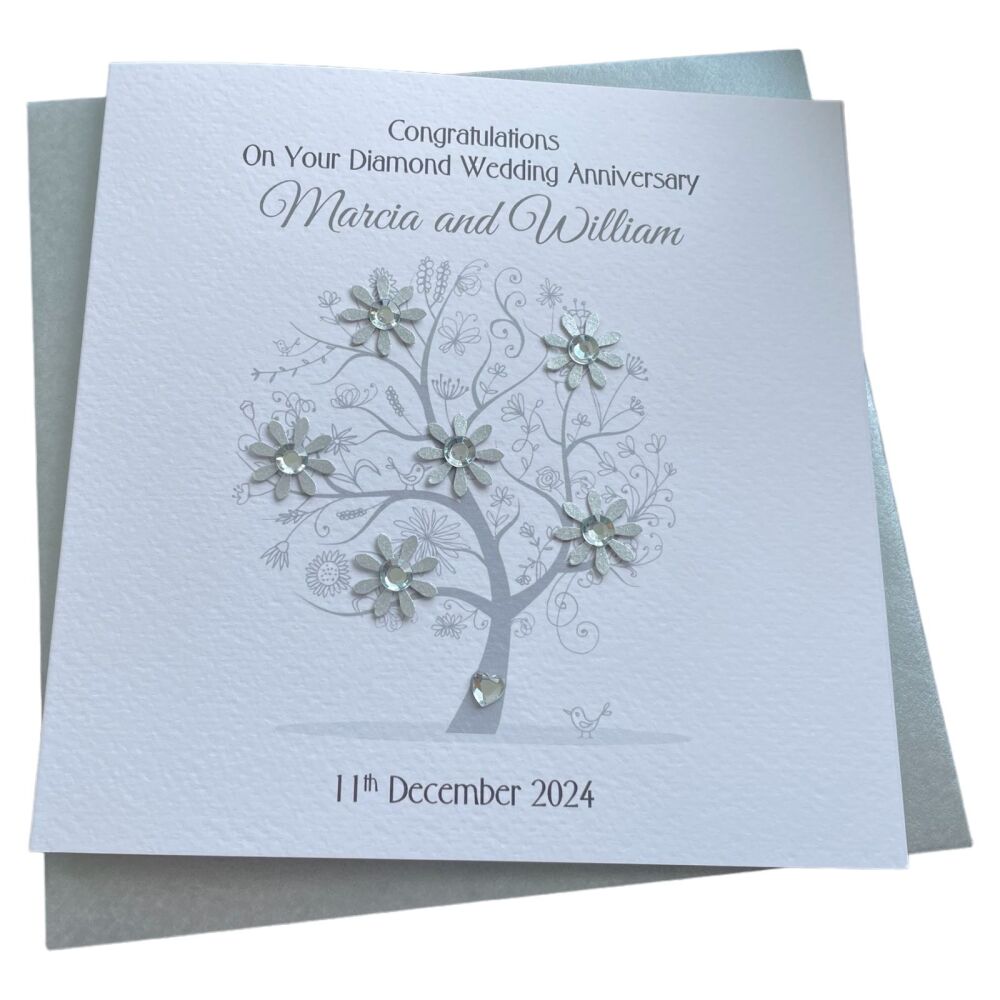 Diamond/ 60th Wedding Anniversary Tree Card