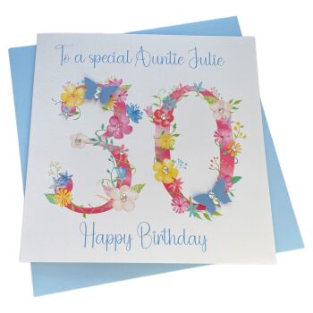 Floral Numbers Birthday Card- ANY AGE NUMBER