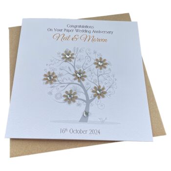 Paper / 1st Wedding Anniversary Tree Card