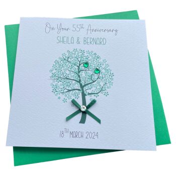 Emerald Wedding Anniversary Tree Card