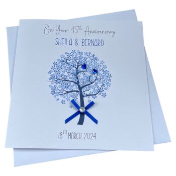 Sapphire 55th Wedding Anniversary Tree Card