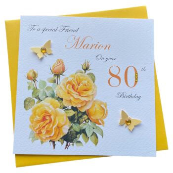 Yellow Roses Birthday Card