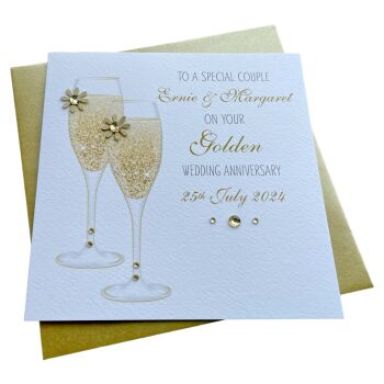 Champagne Golden Anniversary Card