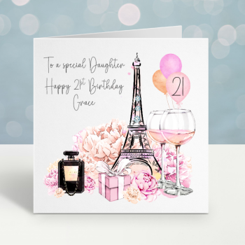 Paris theme Birthday Card