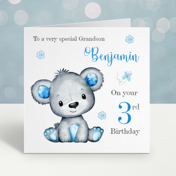 3rd Birthday Teddy Bear Card