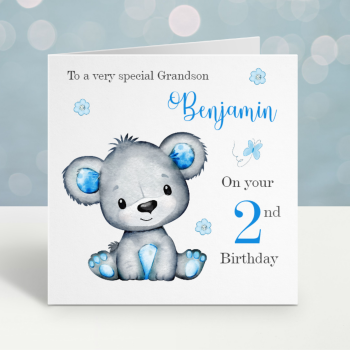 2nd Birthday Teddy Bear Card