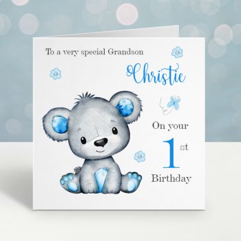 1st Birthday Teddy Bear Card