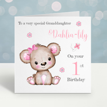 1st Birthday Teddy Bear Card