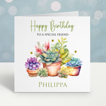 Succulent Birthday Card