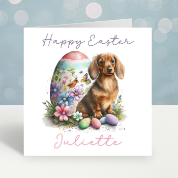 Dachshund Easter Card