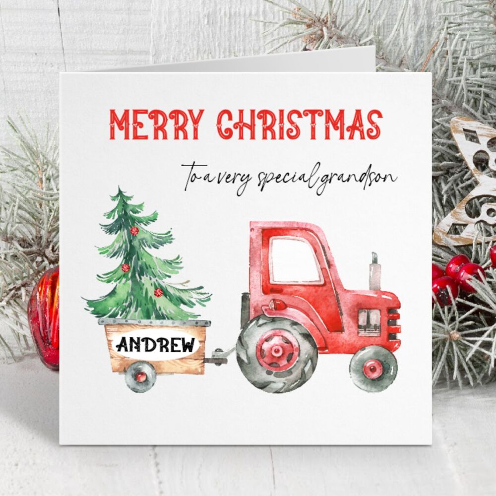 Christmas Tractor Card