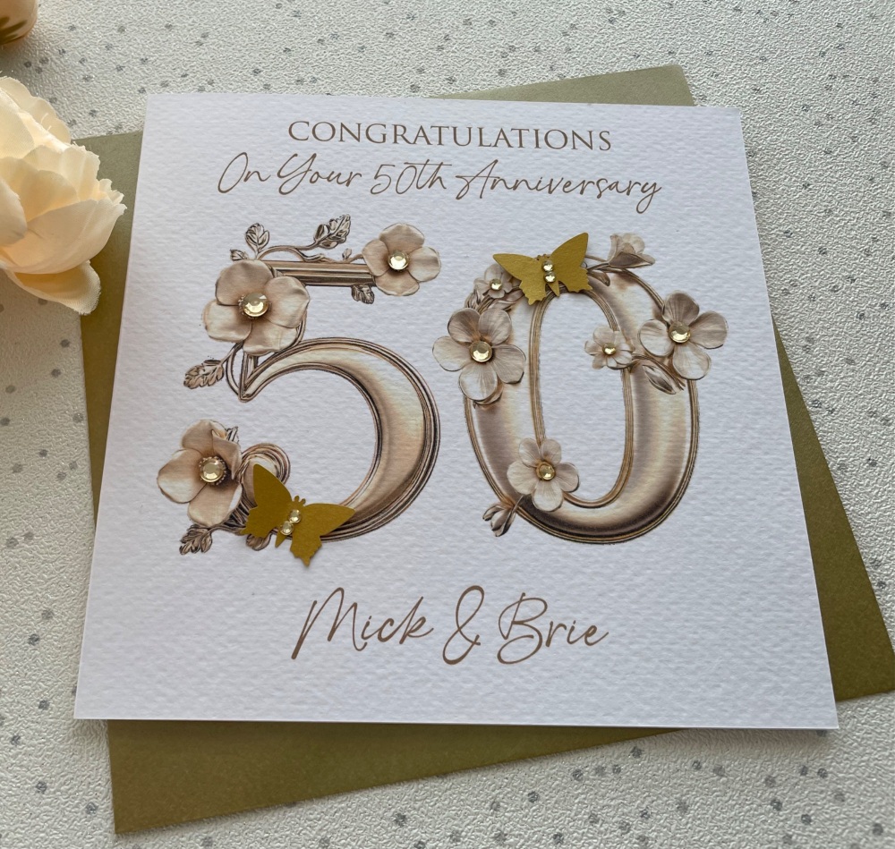 Golden '50' Anniversary Card