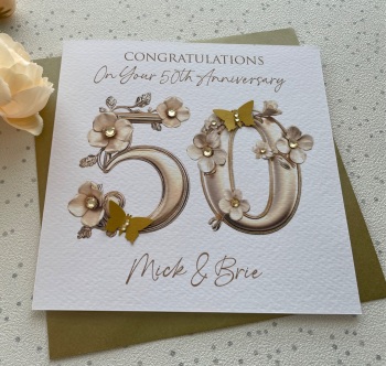 Golden '50' Anniversary Card