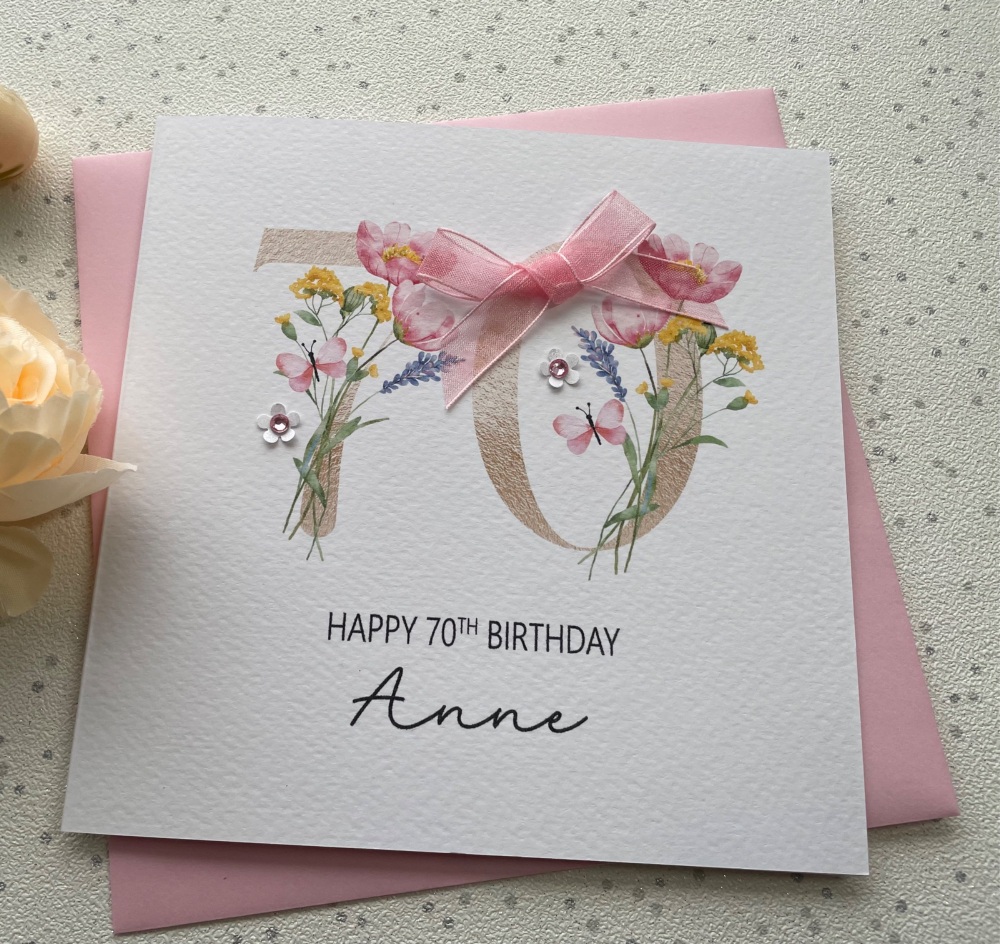 90th Floral Age Number Birthday Card