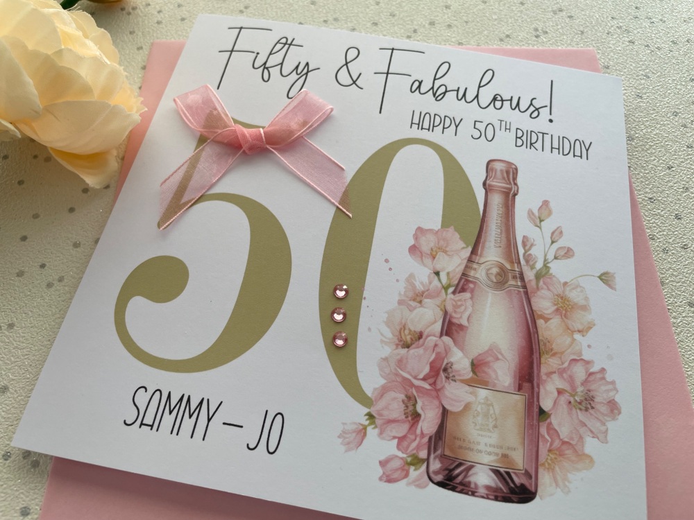 Pink Age Birthday Card ANY AGE