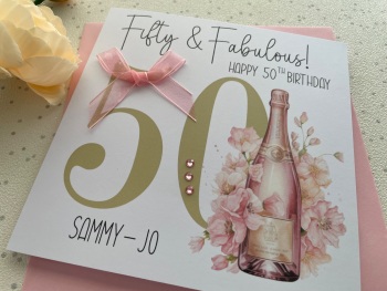 Pink Age Birthday Card ANY AGE