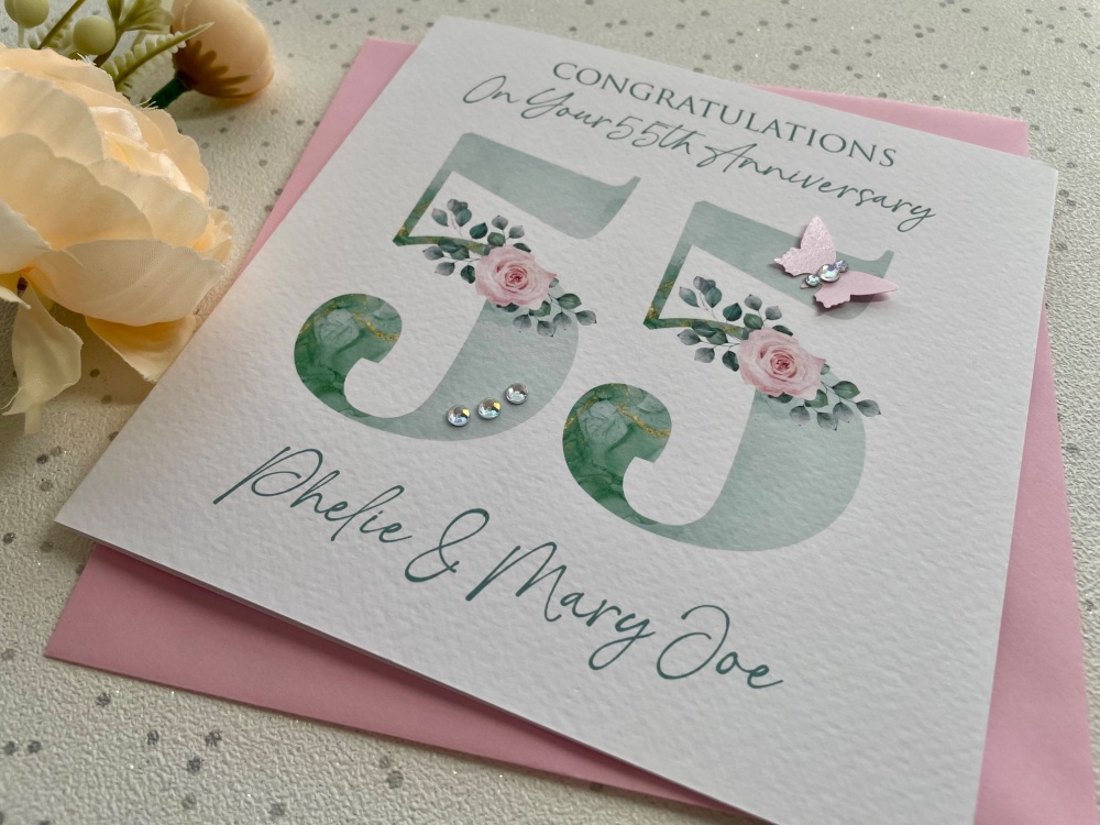 Emerald  '55' Anniversary Card