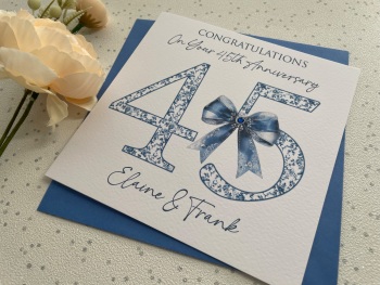 45th Sapphire Wedding Anniversary Card