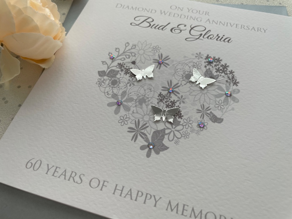 Diamond Anniversary Floral Heart