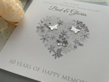 Diamond Anniversary Floral Heart