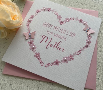 Mother's Day Flower Heart Card