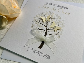 Pearl  Wedding Anniversary Tree Card