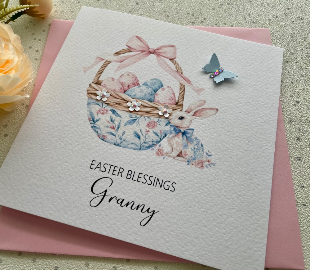 Easter Basket & Bunny Card
