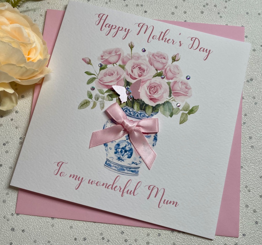 Mother's Day Rose Heart Card