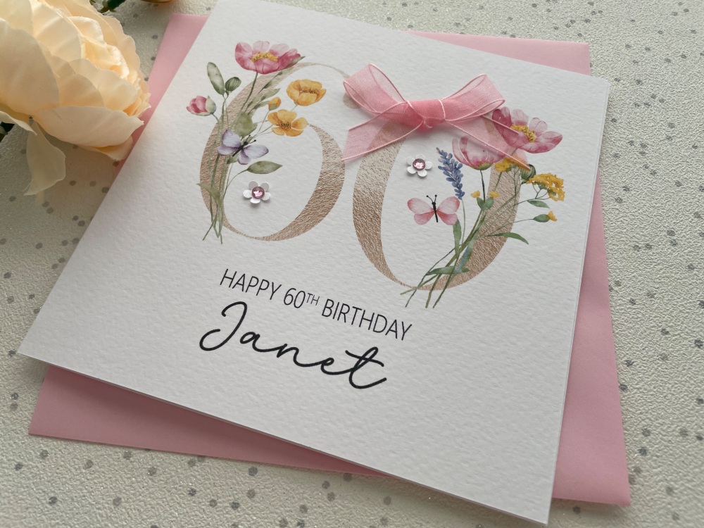70th Floral Age Number Birthday Card