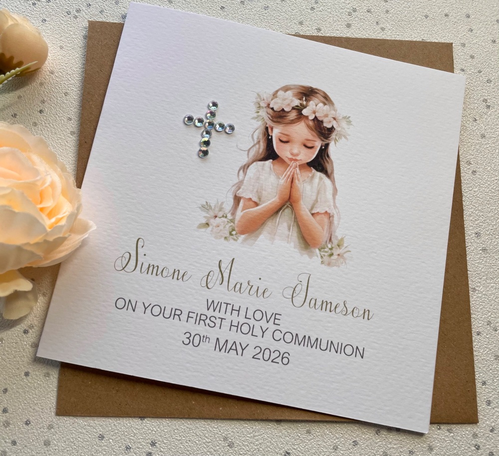 Girls 1st Holy Communion Card