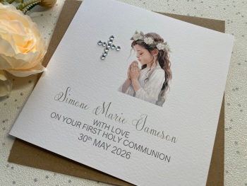 Girls 1st Holy Communion Card