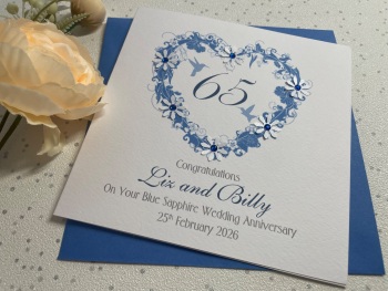 Sapphire Floral Heart 45th Wedding Anniversary