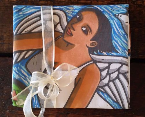 Anita Klein Angel Bringing a Salad Tea Towel