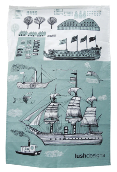 Lush Designs Ship Cotton Tea Towel
