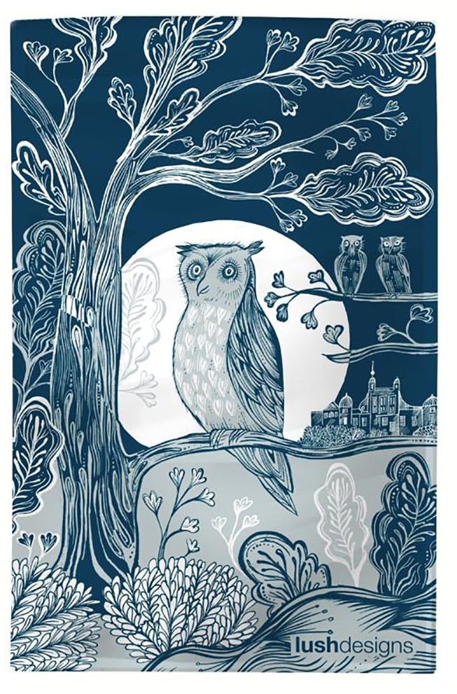 Lush Designs Moonlit Owl Cotton Tea Towel