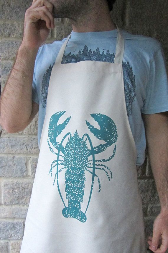 Hand Printed Lobster Apron