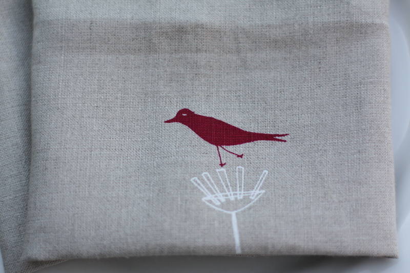 bird flower napkin detail