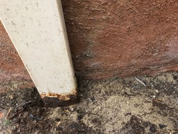 Corroded steel posts