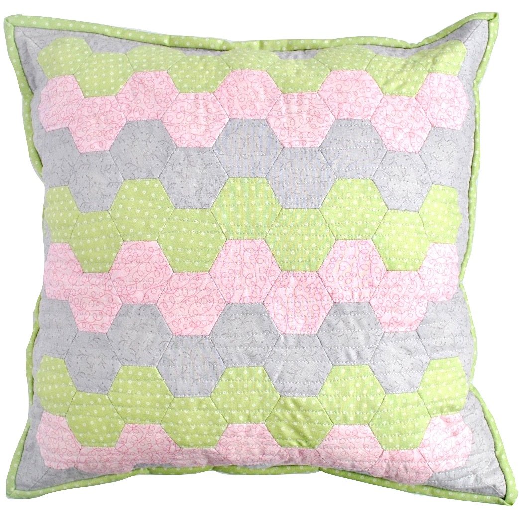 Hexy Cushion Kit in Green, Pink & Grey