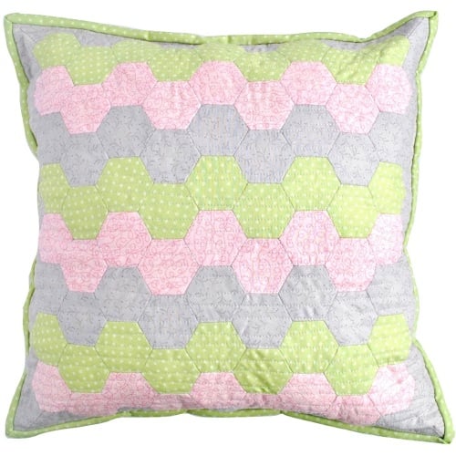 Hexy Cushion Kit in Green, Pink & Grey