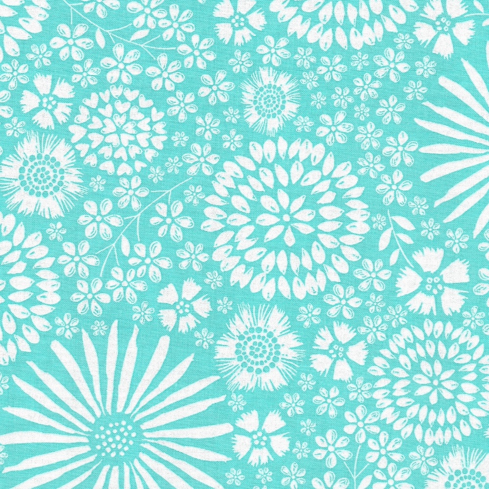 Floral Pop in Aqua from Michael Miller - DC7405-Aqua-D