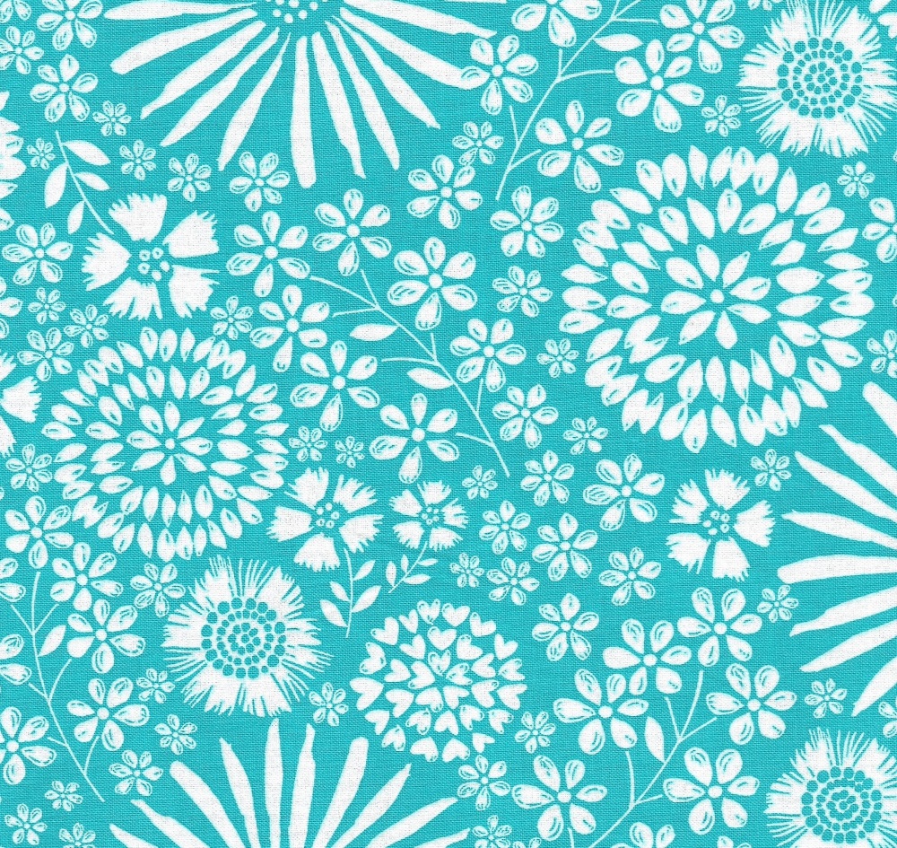 Floral Pop in Turquoise from Michael Miller - DC7405-Turq-D