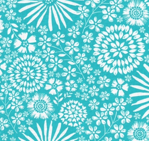 Floral Pop in Turquoise from Michael Miller - DC7405-Turq-D