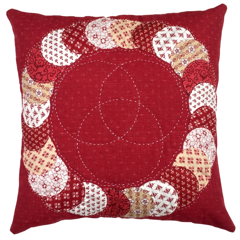 Overlapping Circles Cushion Kit in Red & White - English Paper-Piecing Kit