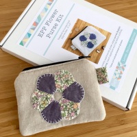 EPP Flower Purse Kit in Liberty Purple - English Paper-Piecing Purse Kit