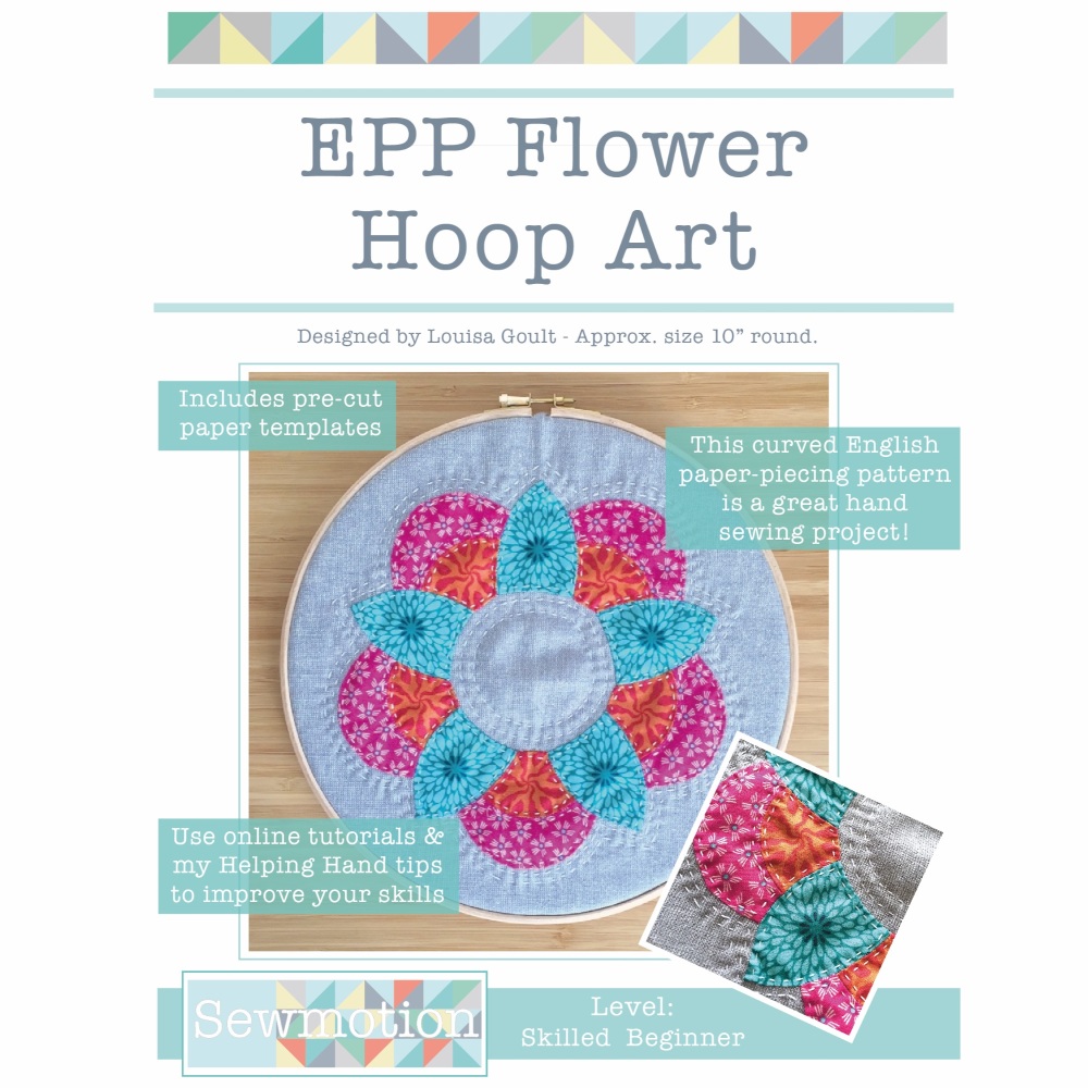 EPP Flower Hoop Art Pattern - Includes pre-cut papers