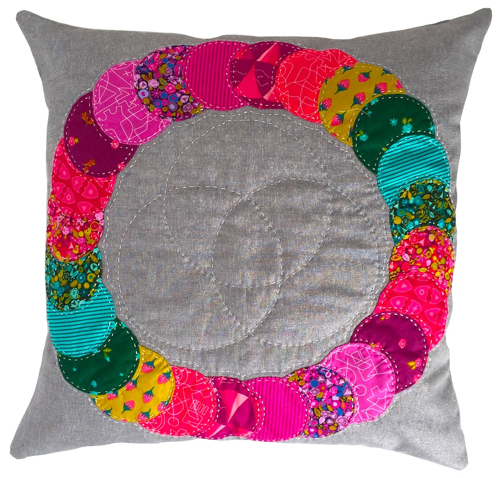 <!-- 006 -->Overlapping Circles Cushion in Alison Glass's Road Trip Prints 