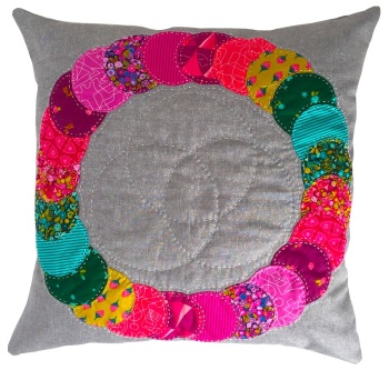 Overlapping Circles Cushion in Alison Glass's Road Trip Prints - English Paper-Piecing Cushion Kit