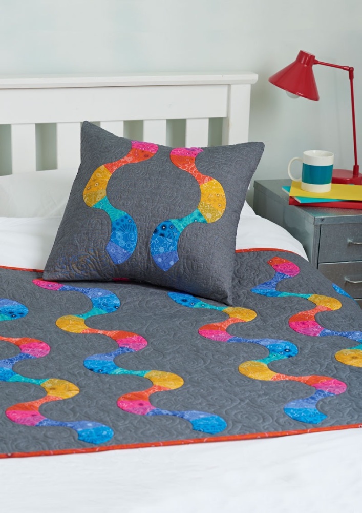 Curved Rainbow Red Runner & Cushion